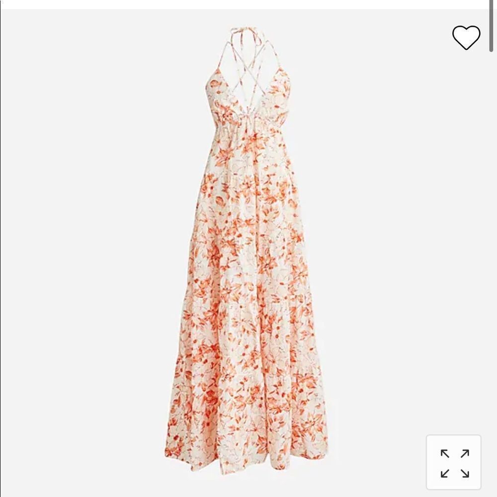 J. Crew Floral Maxi Dress in Orange and Cream